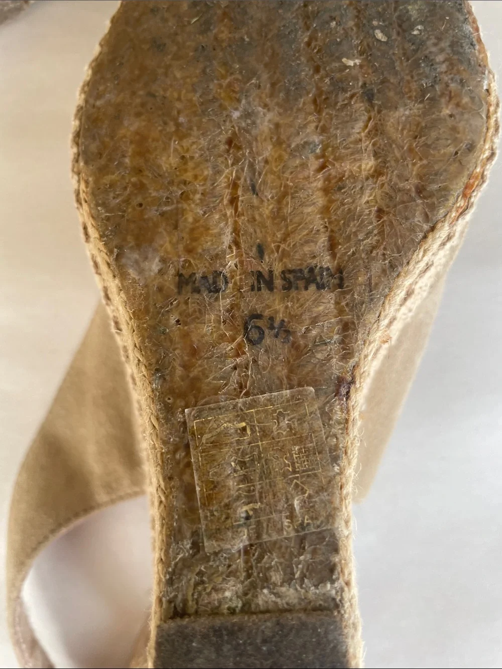 Andre Assous Taupe Suede Crisscross Slingback Wedge Sandals